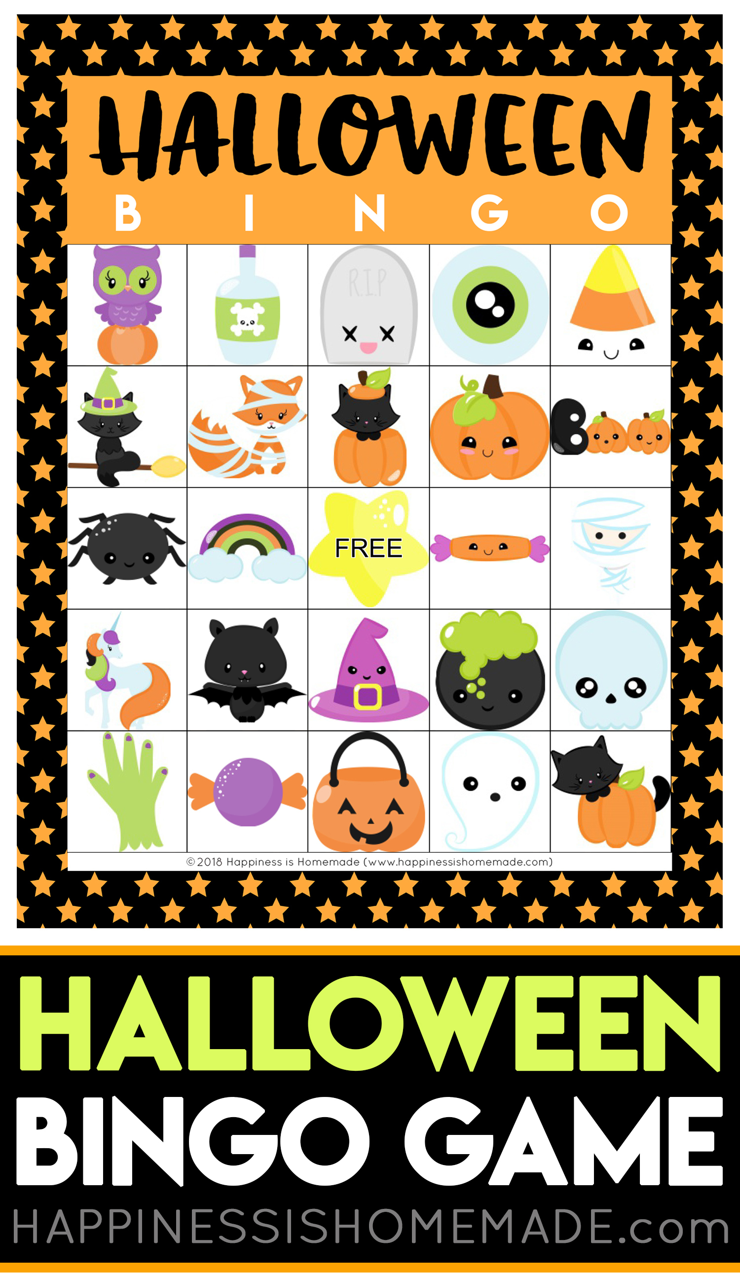 Printable Halloween Bingo Cards - Happiness Is Homemade - Free Printable Halloween Bingo Cards