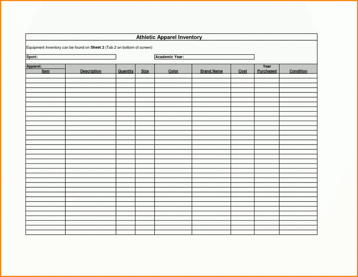 Printable Inventory Template – Emmamcintyrephotography - Free Printable Inventory Sheets Business