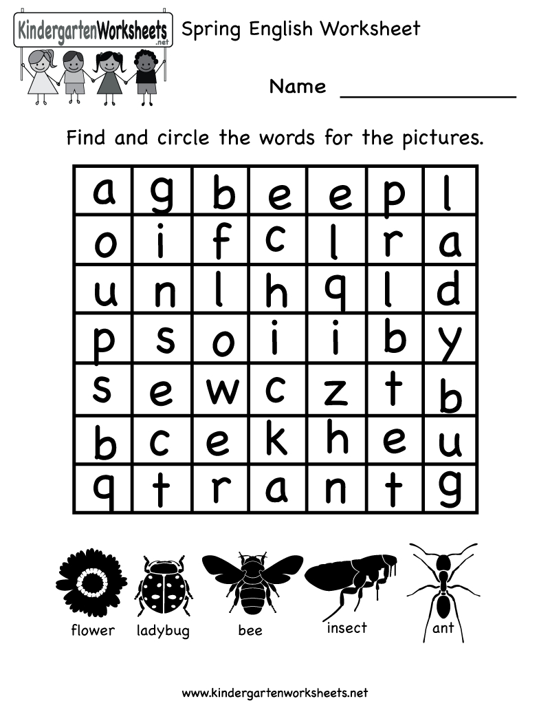 Printable Kindergarten Worksheets |  English Worksheet - Free - Free Printable Ela Worksheets