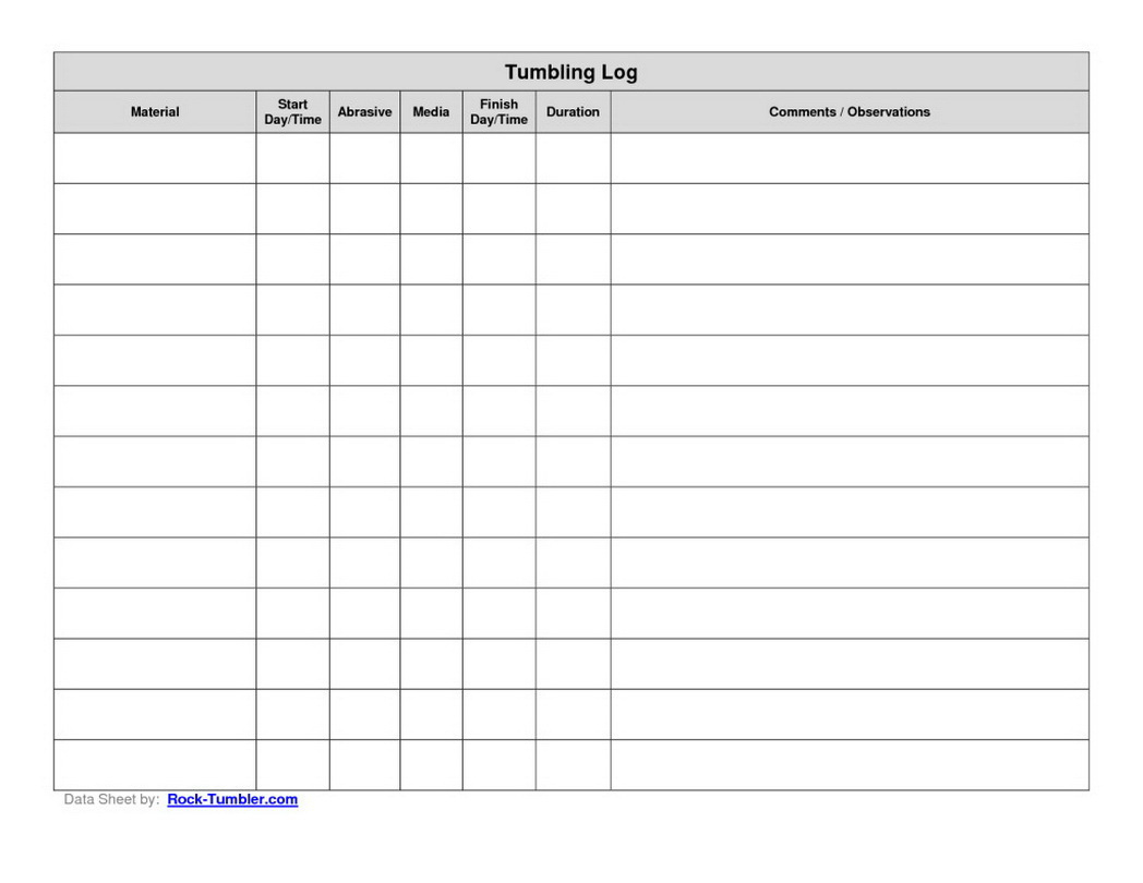 Printable Log Sheet | Hauck Mansion - Free Printable Data Sheets