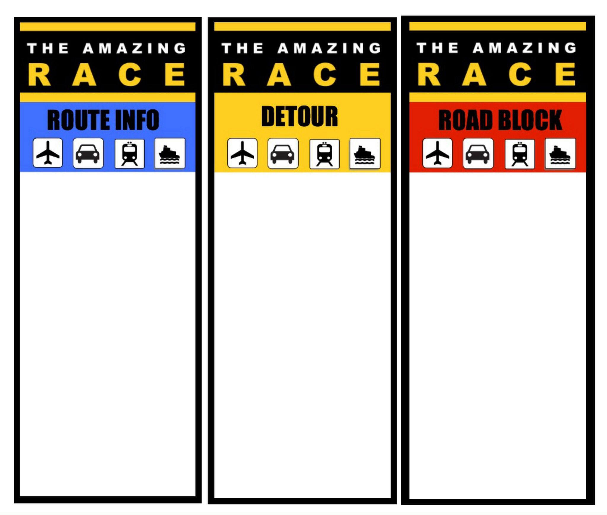 Amazing Race Clue Template