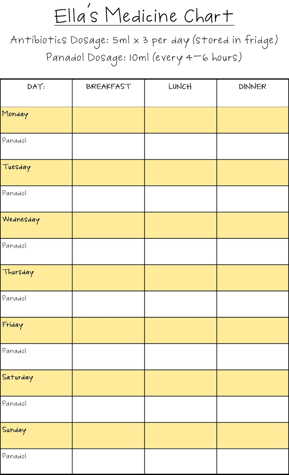 Printable Medication Schedule Image Result For Medicine Chart - Free Printable Daily Medication Schedule