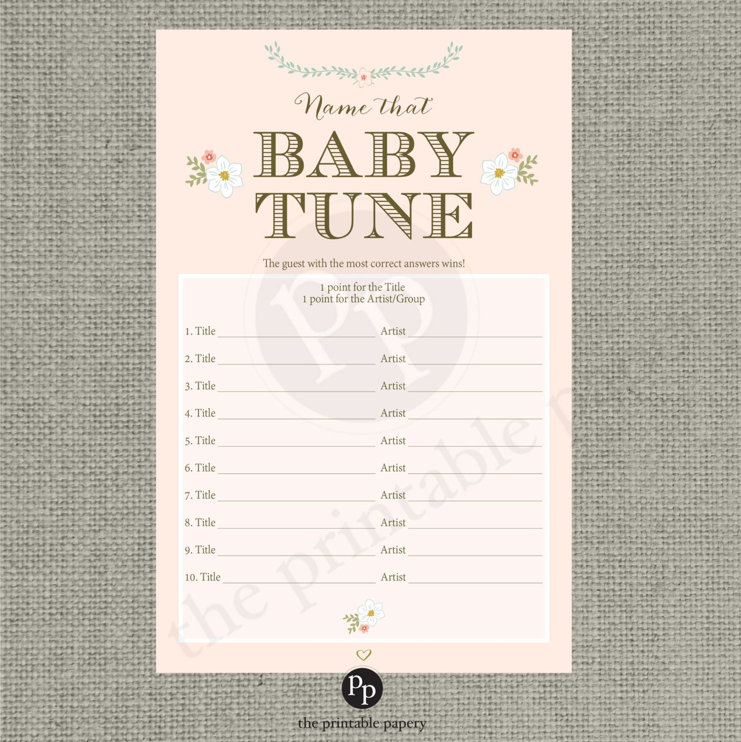 Printable Name That Baby Tune Baby Shower Game | Baby Shower In 2019 - Name That Tune Baby Shower Game Free Printable