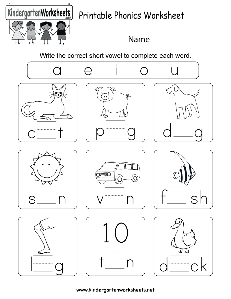 Printable Phonics Worksheet - Free Kindergarten English Worksheet - Free Printable Phonics Worksheets