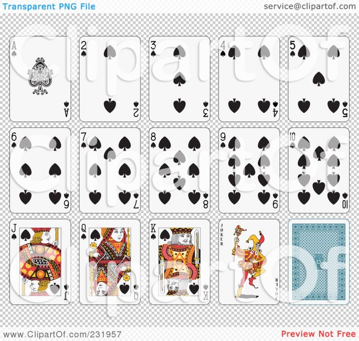 Printable Playing Cards Clipart - Printable Playing Cards Clipart Free Printable Deck Of Cards 728x690 