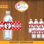 Printable Red Minnie Mouse Water Bottle Labels Instant | Etsy   Free Printable Cars Water Bottle Labels