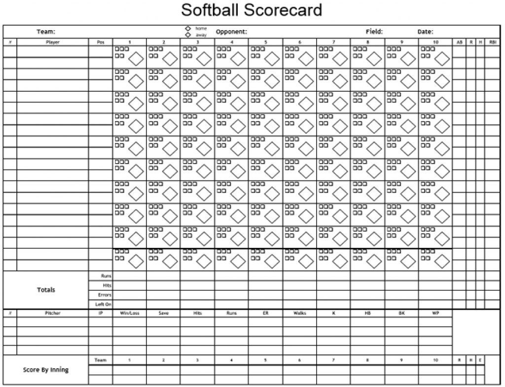 Printable Softball Score Sheet | Printable Sheets - Free Printable Softball Images