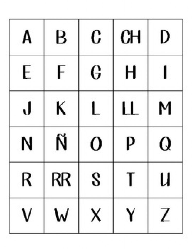 Printable Spanish Alphabet Bingo Cards - Photos Alphabet Collections - Free Printable Spanish Bingo Cards