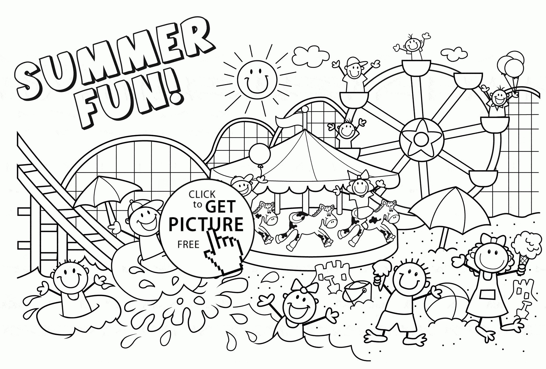 Printable Summer Coloring Pages 8 #1357 - Free Printable Summer Coloring Pages For Adults