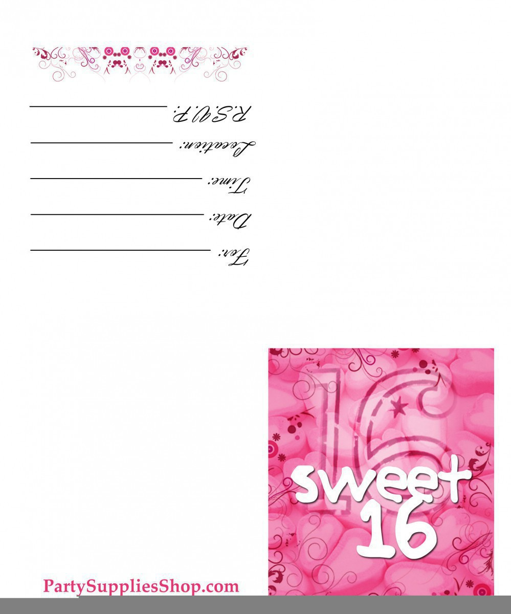 Printable Sweet 16 Birthday Invitations — Birthday Invitation Examples - Free Printable Sweet 16 Birthday Party Invitations