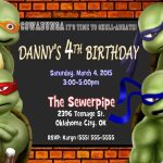 Printable Teenage Mutant Ninja Turtles Birthday Invitations   Free Printable Tmnt Birthday Party Invitations
