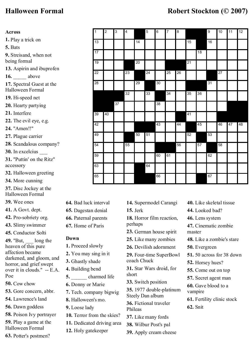 Marvelous Crossword Puzzles Easy Printable Free Org Chas s Board 