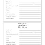 Printable Vbs Registration Form Template | Conference | Bible School   Free Printable Vacation Bible School Materials