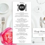 Printable Wedding Menu Free Place Card Template Instant Download | Etsy   Free Printable Wedding Menu Card Templates