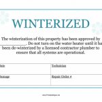 Printable Winterized Sign Sign Throughout Free Printable   Free Printable Winterization Stickers