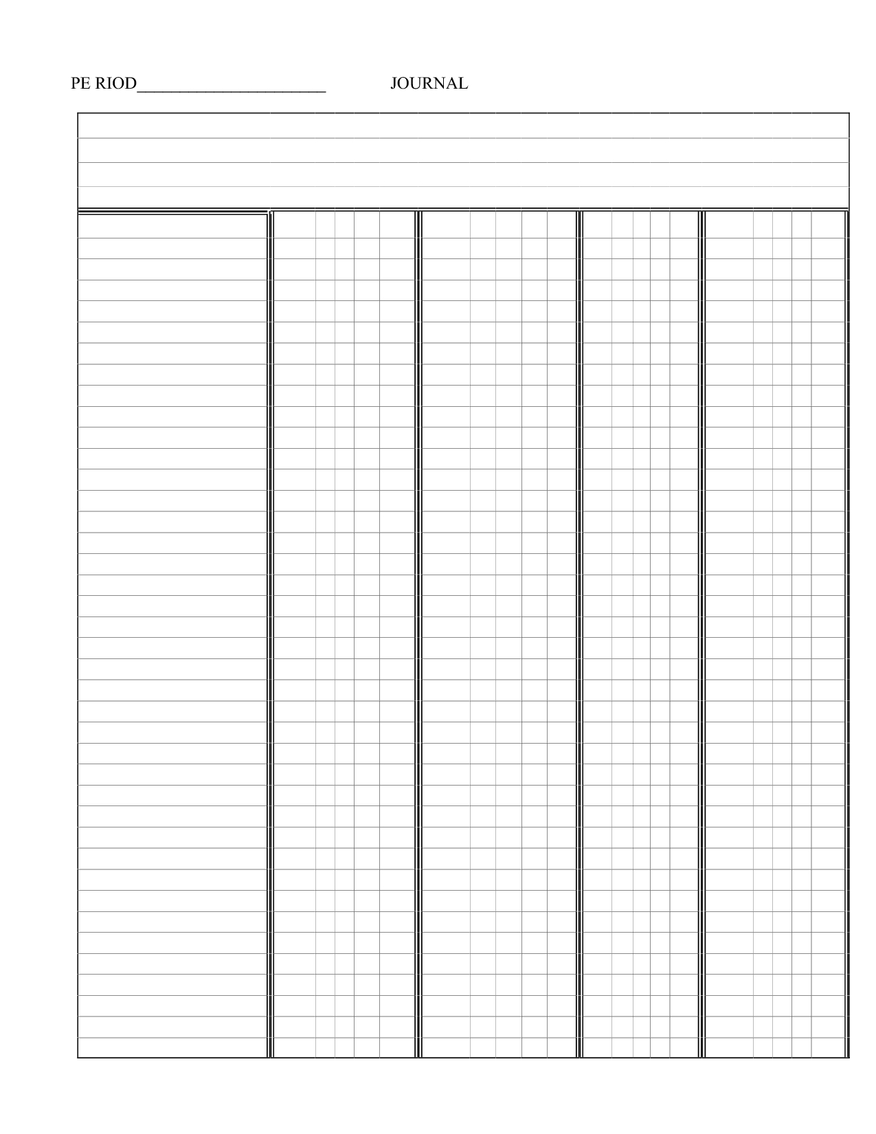 Free Printable 4 Column Ledger Paper Free Printable