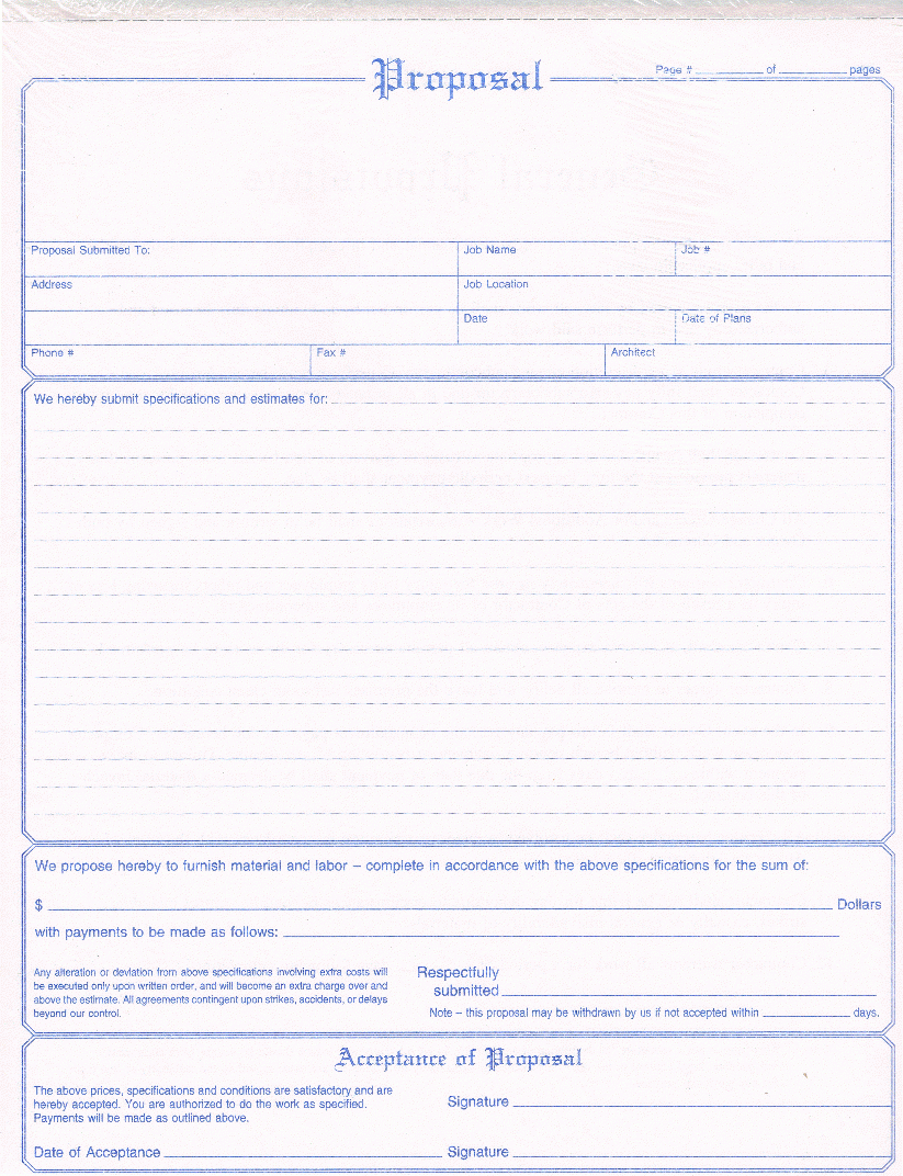 Proposal Form Template And Free Printable Proposal Forms Business - Free Printable Proposal Forms