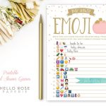 Pumpkin Baby Shower Emoji Pictionary Game + Answer Key Pink And Gold   Wedding Emoji Pictionary Free Printable