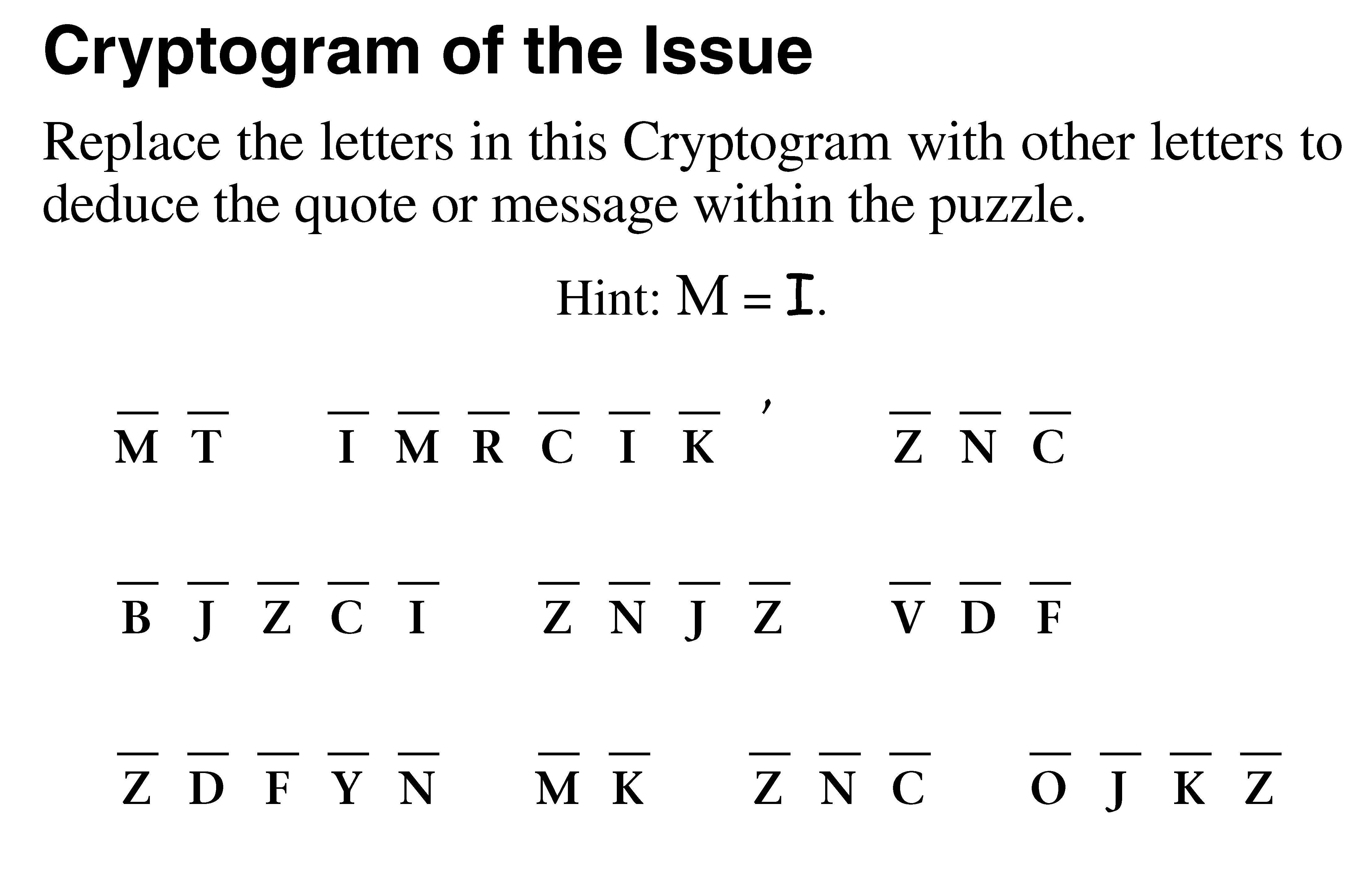 Free Printable Cryptoquip Puzzles