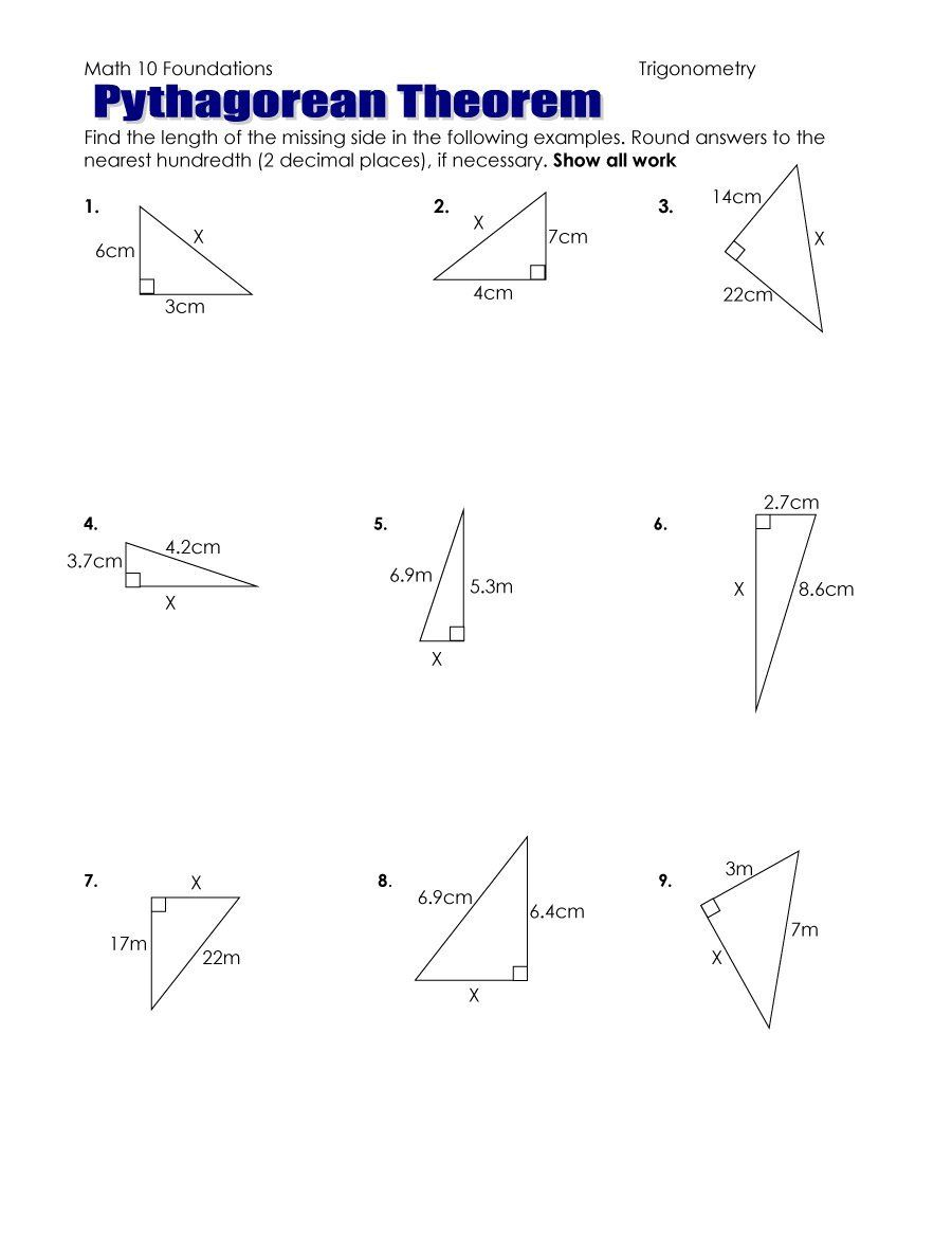 Pythagoras Theorem Worksheet Pdf - 48 Pythagorean Theorem Worksheet - Free Printable Pythagorean Theorem Worksheets