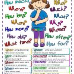 Questions   Poster | Free Esl Worksheets #teaching #english   Free Printable Esl Resources