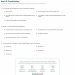 Quiz & Worksheet   Preamble, Articles & Amendments Of The Us | Free   Free Printable Us Constitution Worksheets