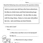 Reading Comprehension Practice Worksheet Printable | Language   Free Printable Reading Passages With Questions