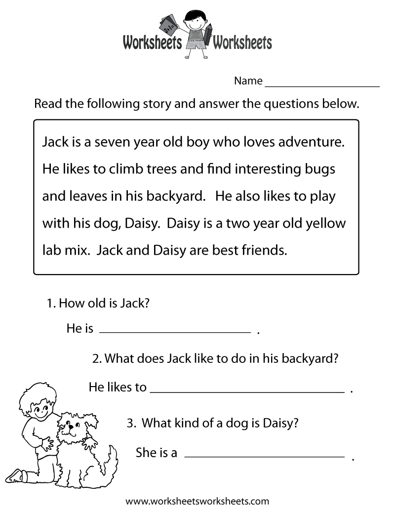 Reading Comprehension Practice Worksheet Printable | Language - Free Printable Reading Passages With Questions
