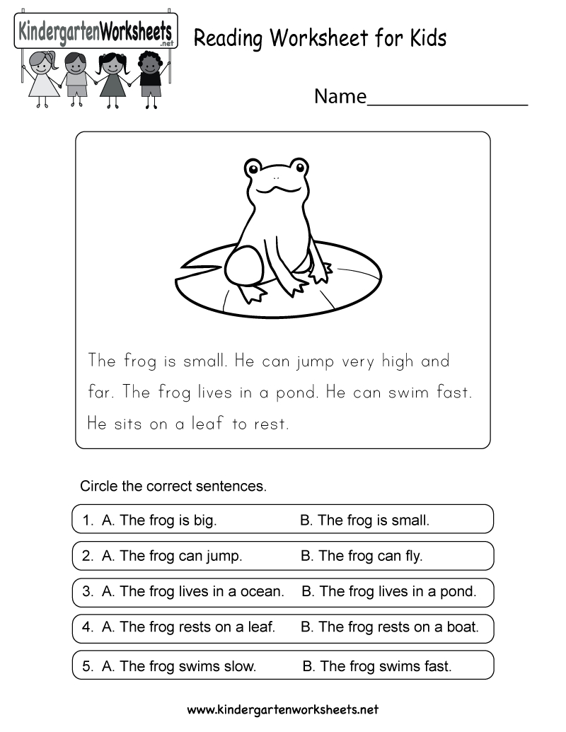 Reading Worksheet For Kids - Free Kindergarten English Worksheet For - Free Printable English Reading Worksheets For Kindergarten