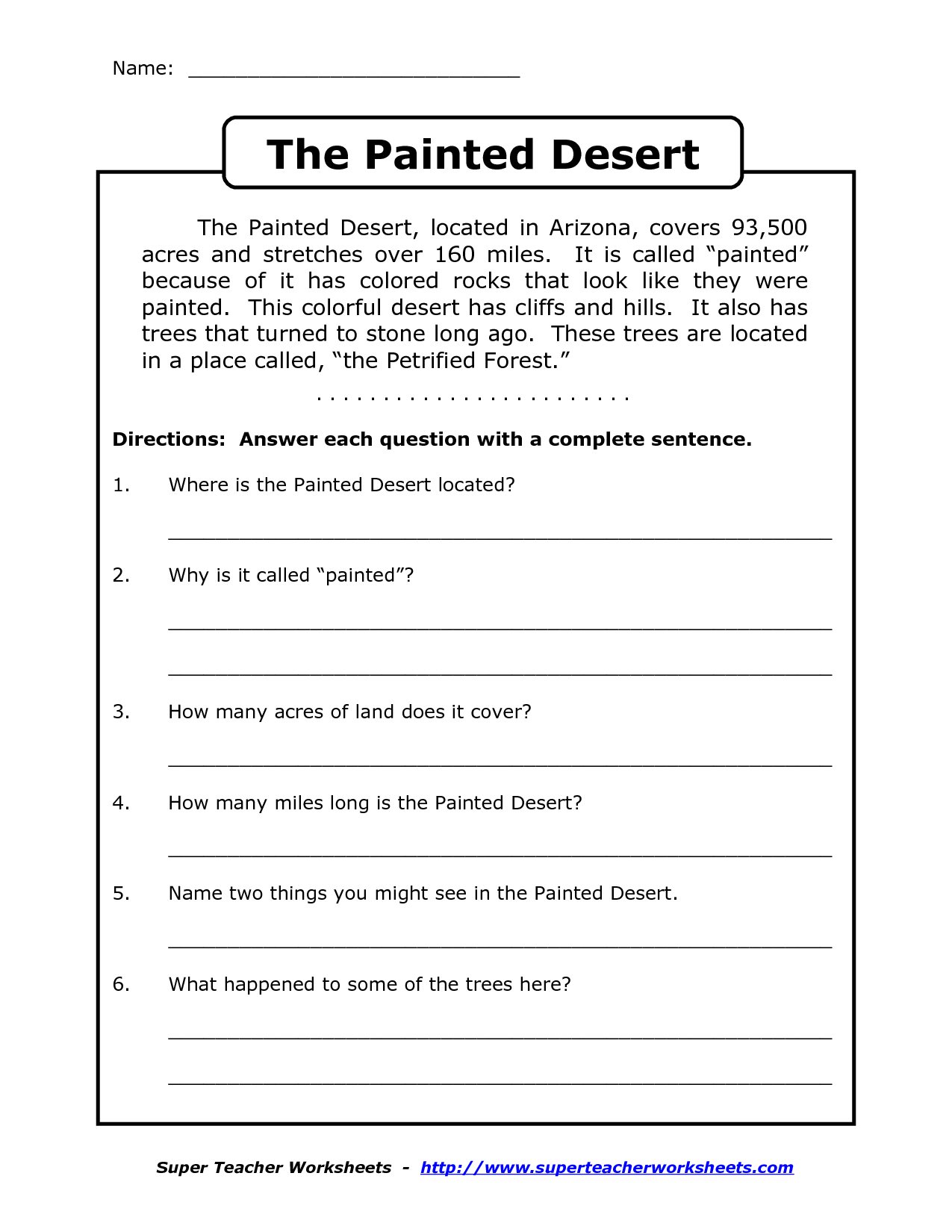Free Printable Reading Comprehension Worksheets For 4Th Grade