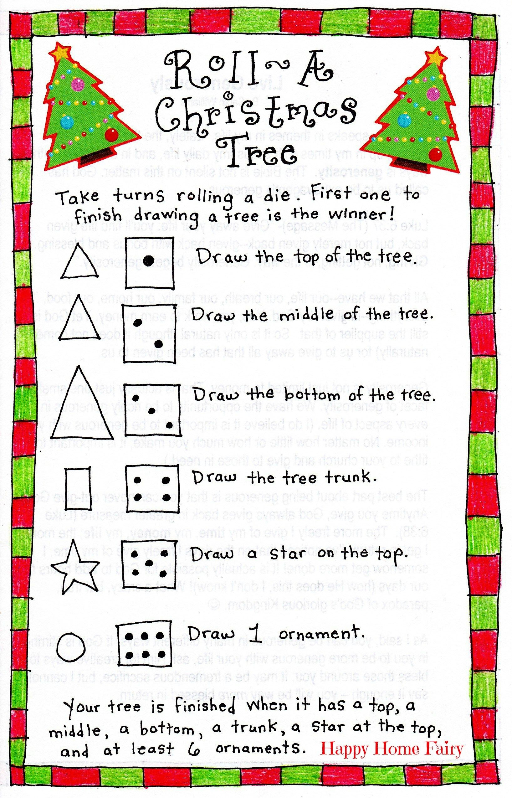 Roll-A-Christmas-Tree Game – Free Printable! | Christmas | Pinterest - Free Printable Christmas Puzzle Games