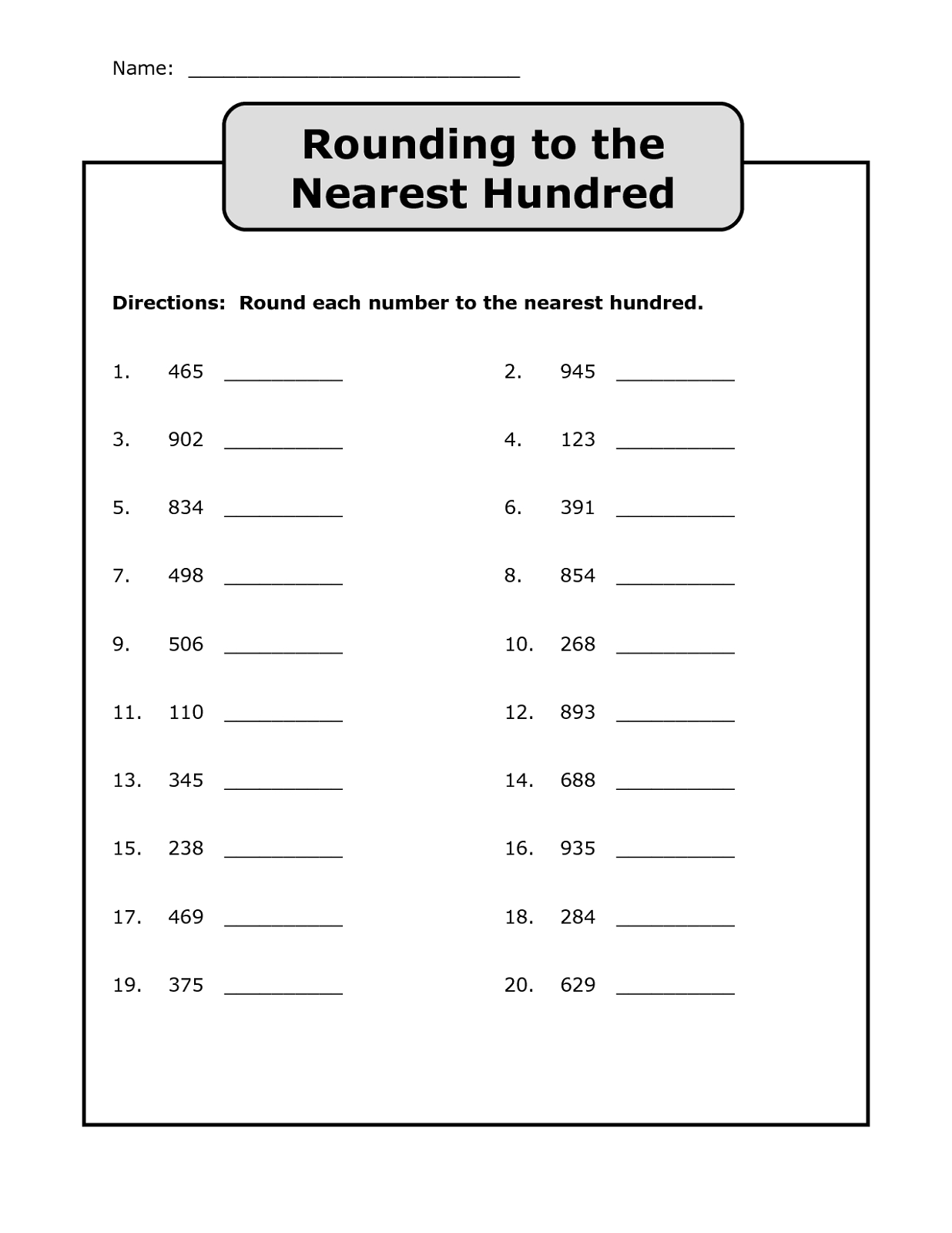 Rounding Worksheets 4Th Grade To You - Math Worksheet For Kids - Free Printable 4Th Grade Rounding Worksheets