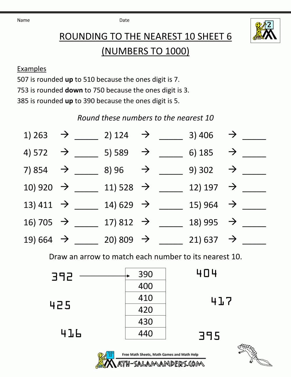Rounding Worksheets Rounding Nearest 10 6 | 2Nd Grade Math - Free Printable 4Th Grade Rounding Worksheets