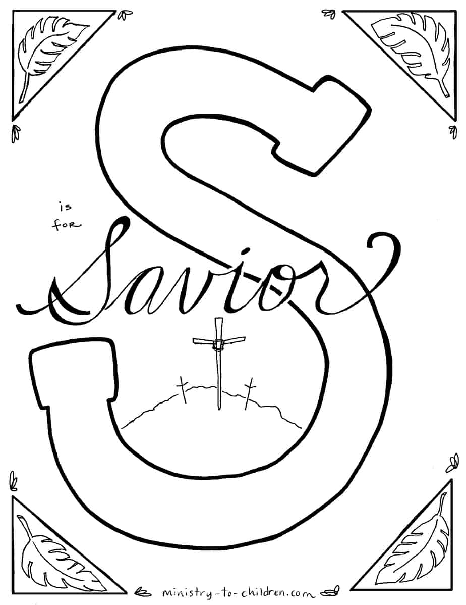 S Is For Savior&amp;quot; Bible Alphabet Coloring Page - Free Printable Children&amp;amp;#039;s Church Curriculum