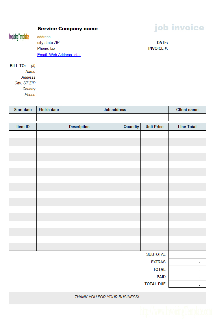 Sample Invoices Free Construction Invoice Template Adobe Pdf - Free Printable Work Invoices