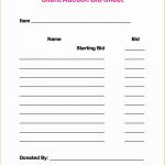 Sample Silent Auction Bid Sheet   Glendale Community Document Template   Free Printable Silent Auction Bid Sheets