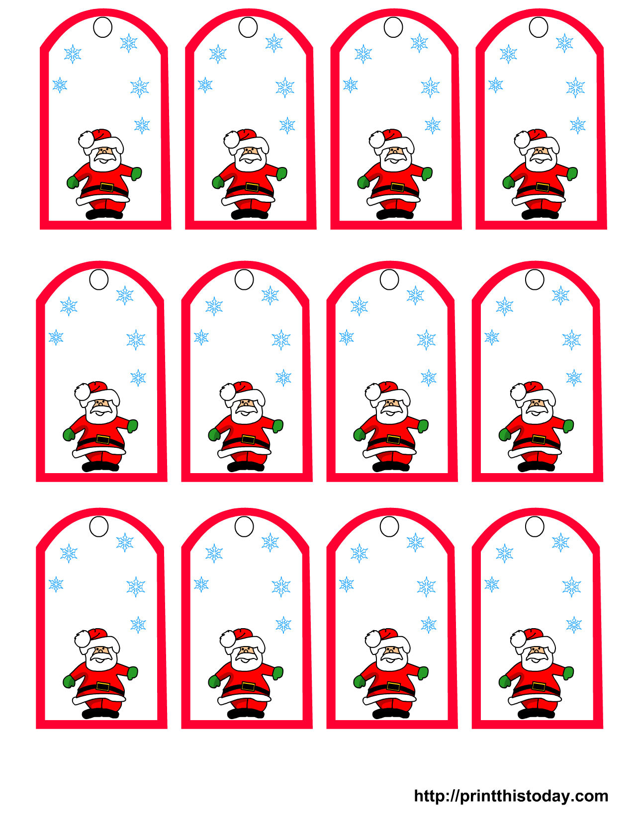Santa Claus And Snowflakes, Free Printable Christmas Gift Tags - Free Printable Editable Christmas Gift Tags