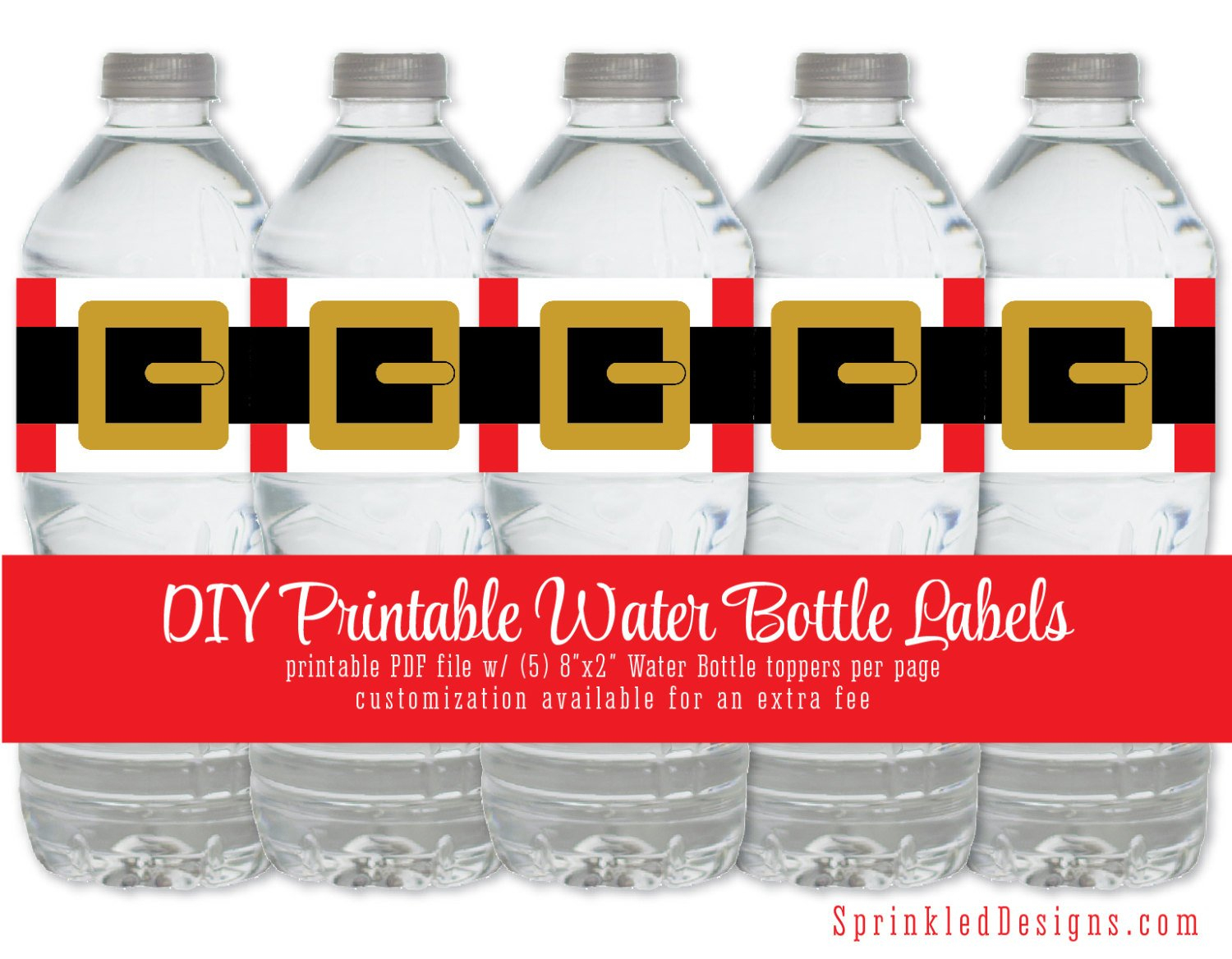 Santa Printable Water Bottle Labels Funny Drink Wrap Wrapper | Etsy - Christmas Water Bottle Labels Free Printable