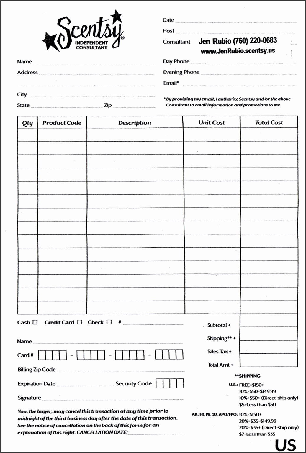 Scentsy Order Form Pdf | Www.topsimages - Free Printable Scentsy Order Forms
