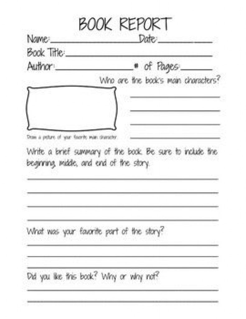 Second Grade Book Report Template | Book Report Form For 2Nd, 3Rd - Free Printable Book Report Forms For Second Grade