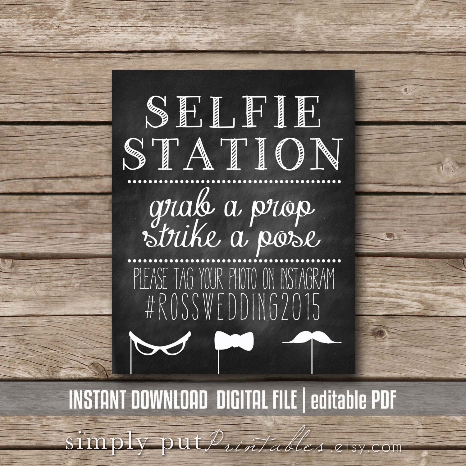 Selfie Station Photo Booth Chalkboard Sign Printable Grab A | Etsy - Selfie Station Free Printable
