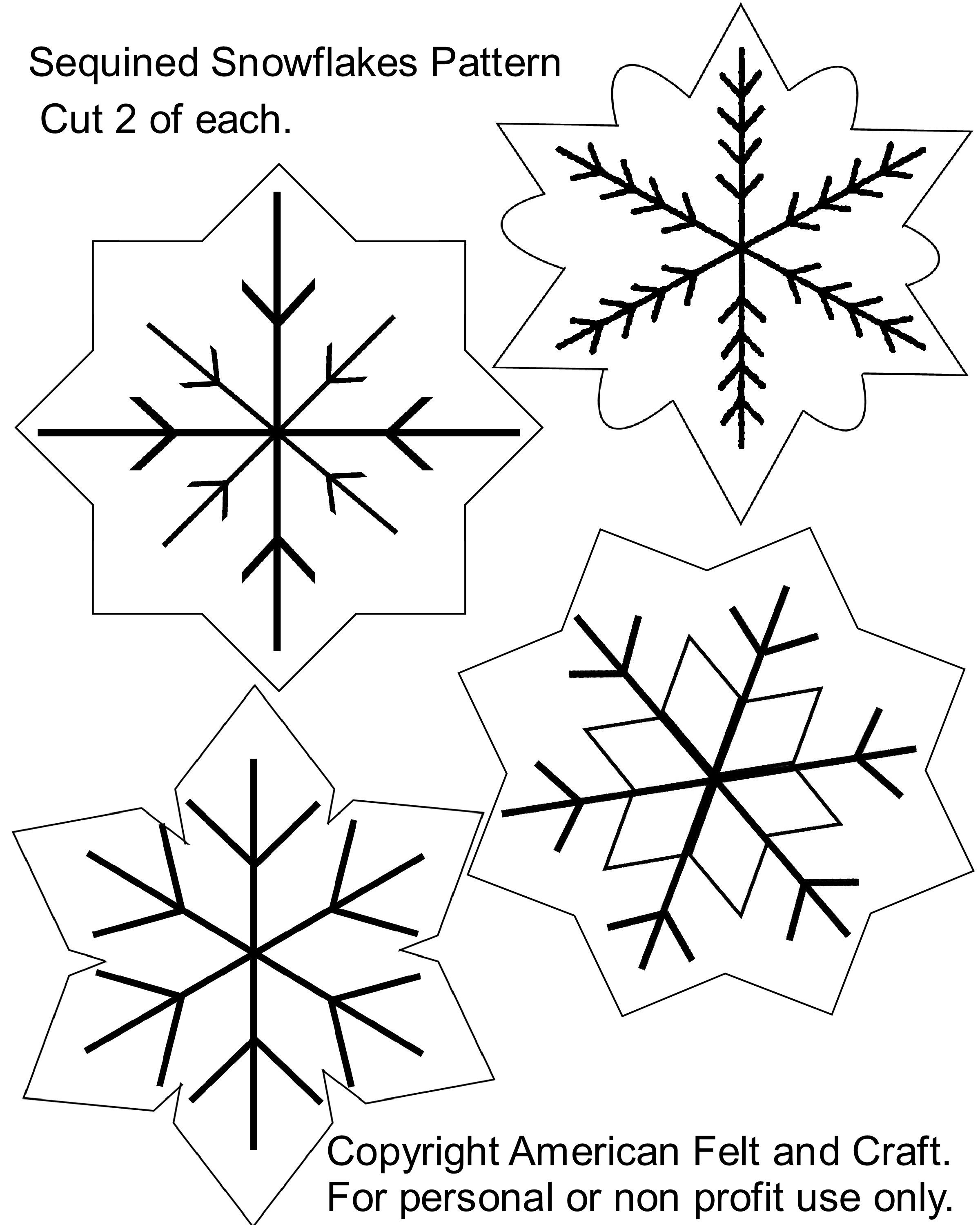 Sequin Snowflakes Felt Christmas Ornament Pattern | All Things Felt - Free Printable Felt Christmas Ornament Patterns