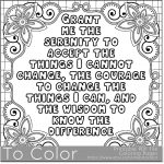 Serenity' Coloring Page For Grown Ups   This Is A Printable Pdf   Free Printable Serenity Prayer