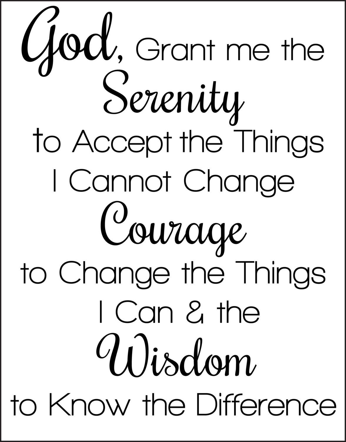 free printable serenity prayer