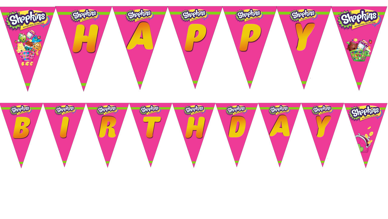 Shopkins Birthday Banner Printable 1 » Happy Birthday World - Shopkins Banner Printable Free