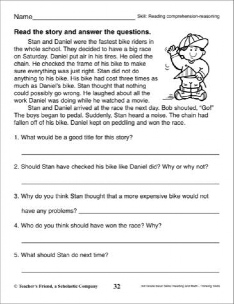 Reading Worksheeets Free Printable Short Stories For Grade 3 Free 