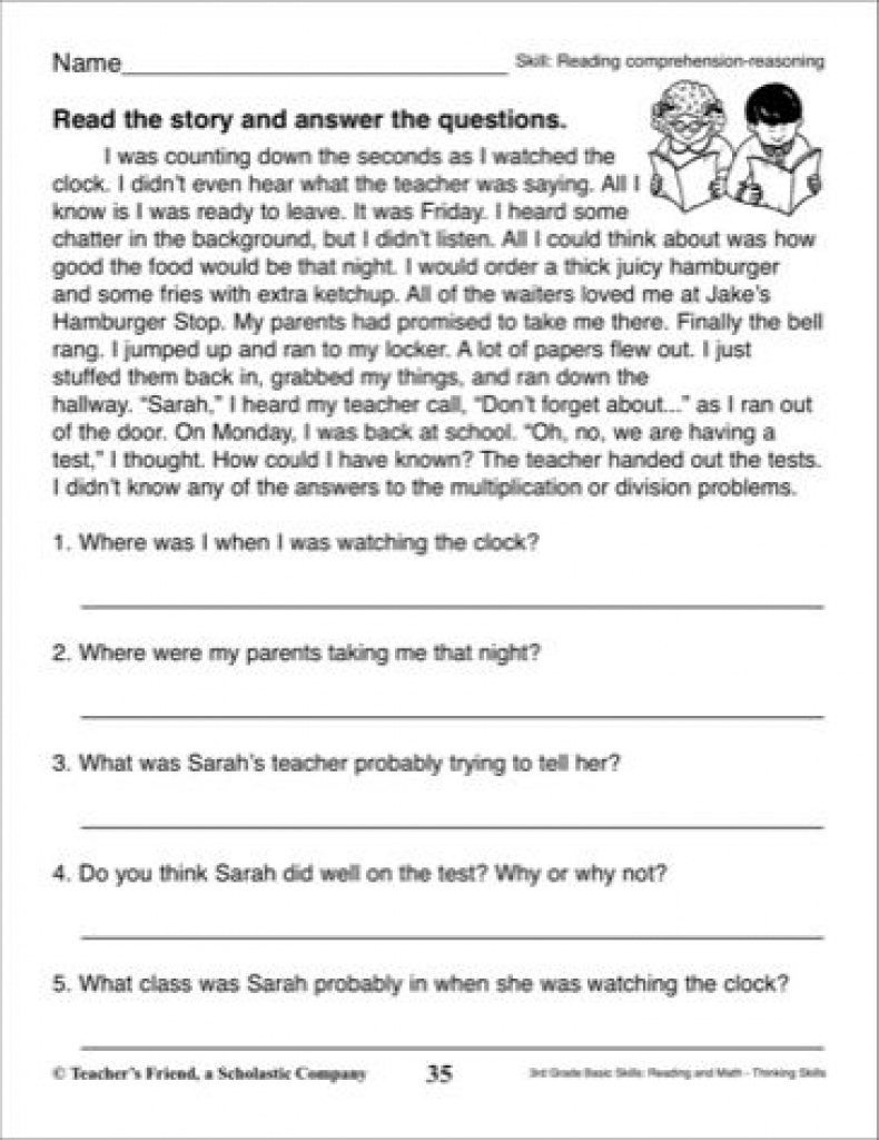 Short Story With Comprehension Questions: 3Rd Grade Reading Skills - Free Printable Short Stories With Comprehension Questions