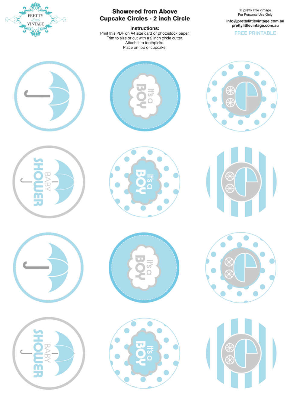 Showered From Above Rain Boy Baby Shower Printables Planning Ideas - Free Printable Whale Cupcake Toppers