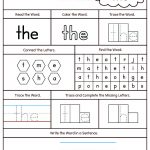 Sight Word The Printable Worksheet | Myteachingstation   Free Printable Sight Word Worksheets