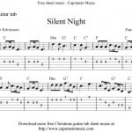 Silent Night, Easy Free Christmas Guitar Tab Sheet Music   Free Printable Guitar Tabs For Beginners